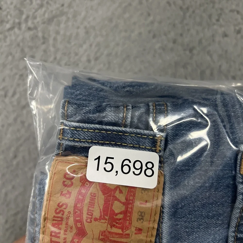 Levis Jeans Mens 38x30 Blue Denim‎ 505 Straight American Work Wear Cotton Adult